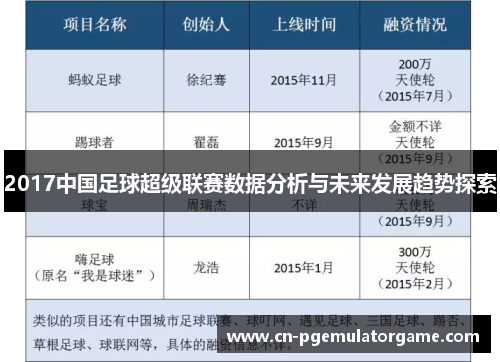 2017中国足球超级联赛数据分析与未来发展趋势探索